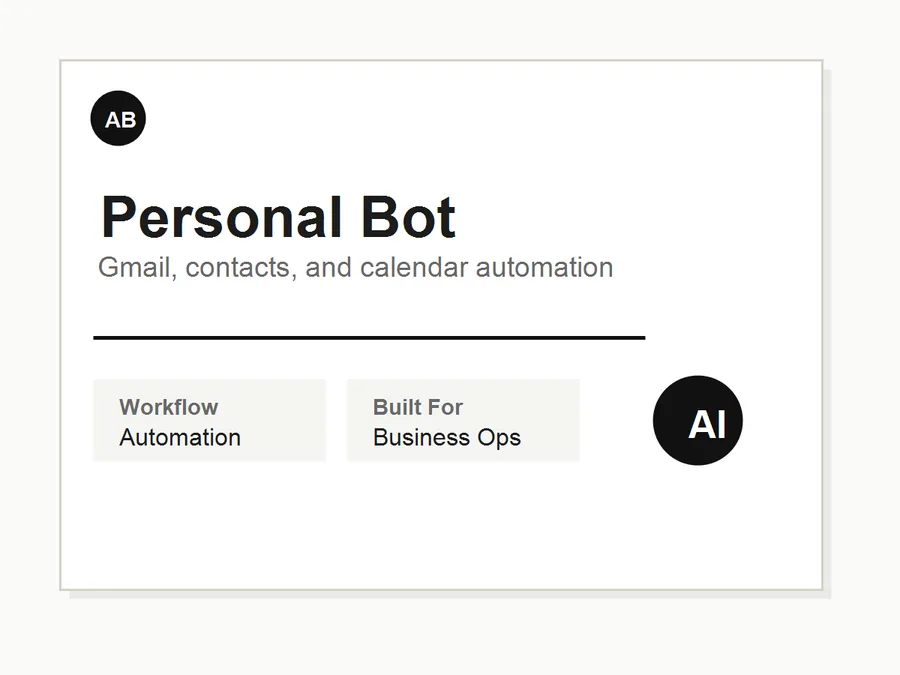 AI automation workflow preview for Personal Bot